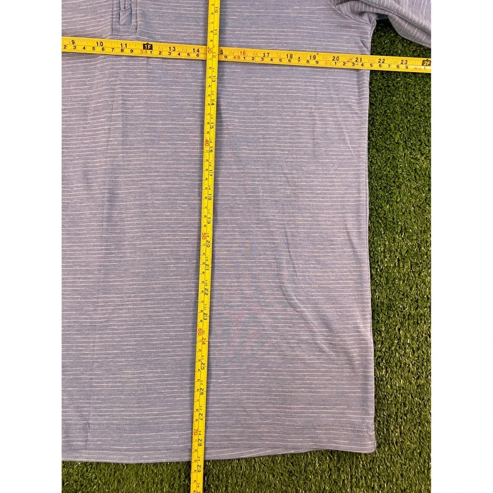 TravisMathew Mens MD Light Blue Striped Quarter Zip Golf Pullover Longsleeve